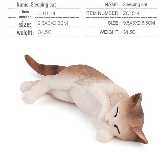 Seashell Cat Figurine: Realistic Kitten Toy Model