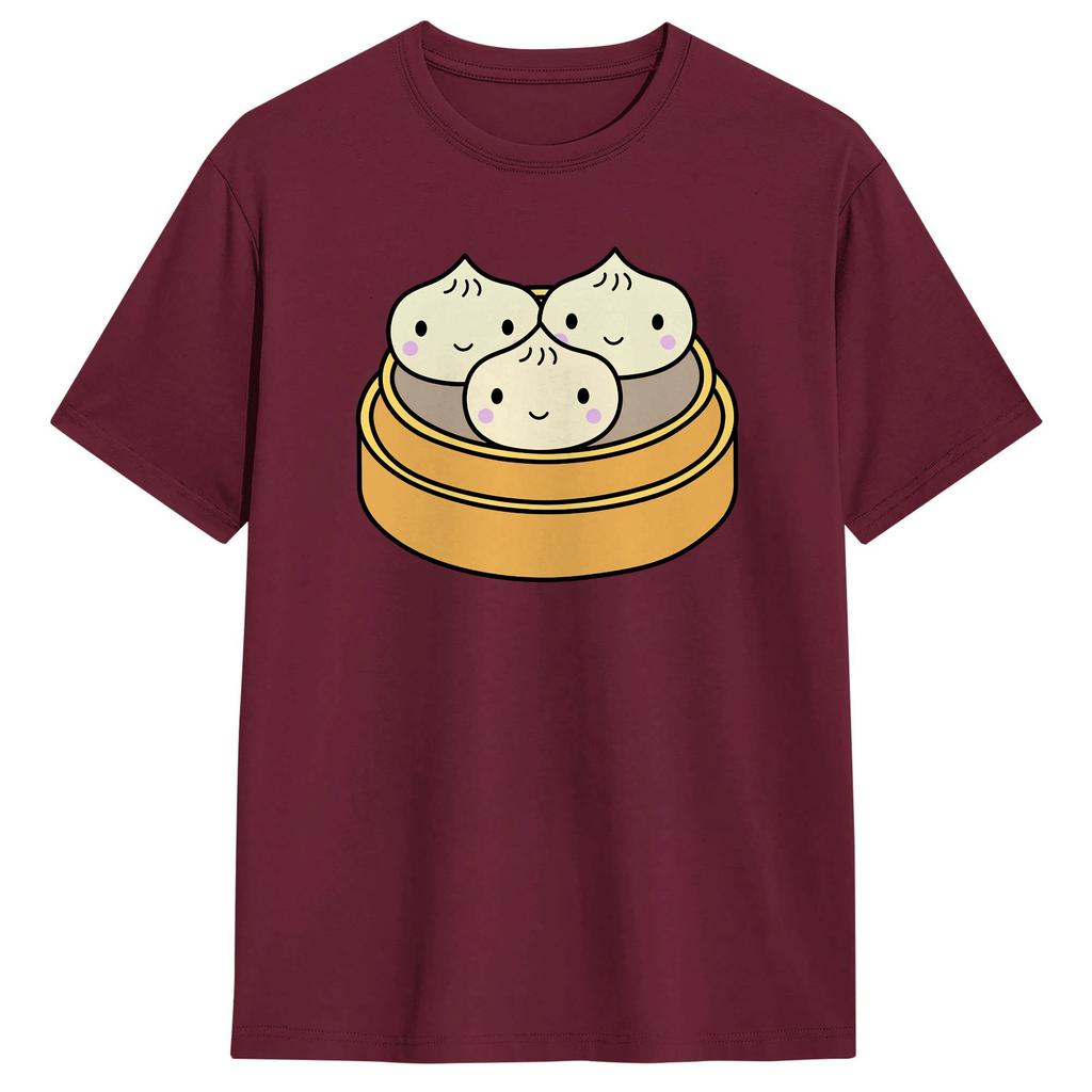 Chinese Xiao Dumpling Food T Shirt Summer Cotton T Shirts For Unisex Fashion Custom DIY Tee Shirt ShortSleeve Vintage Tops