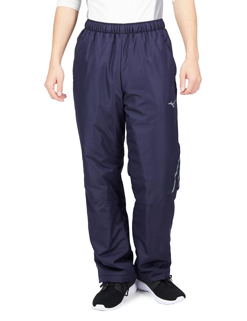 Mizuno MC Line Breath Thermo Insulated Training Warmer and Deep Navy X XL Pants, Moisture-Wicking, Windproof, Water-Repellent, 32MF2630, Silver,