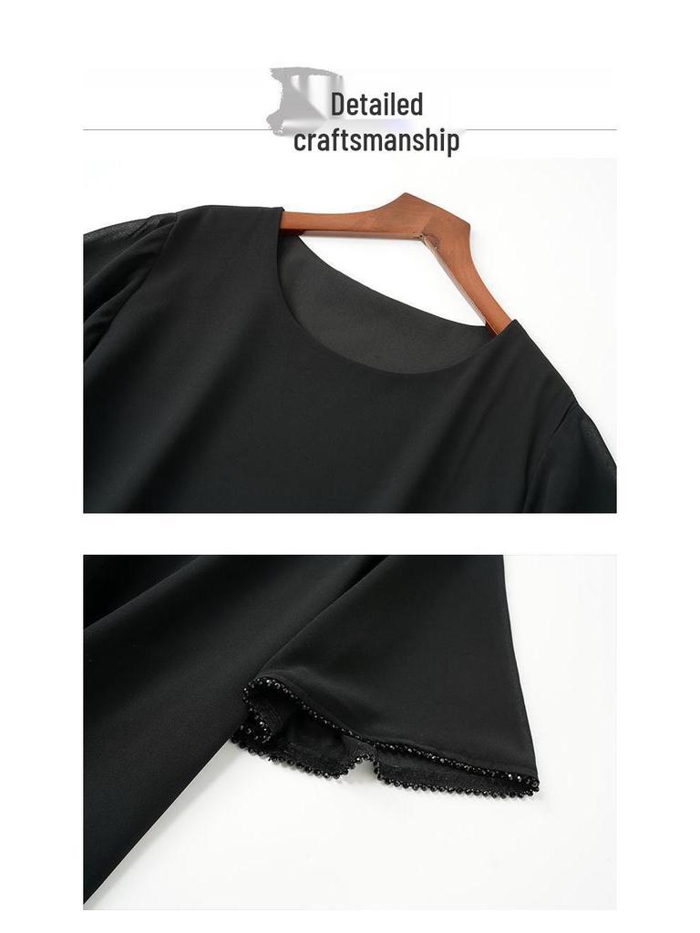 Women's Plus Size Summer Chiffon Dress - Slimming, Stylish Midi Skirt