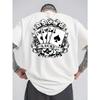 Poker Queen Zomer Buiten Sport en Casual T-shirts met Korte Mouwen, Trendy Mannen Mode Prints, Losse Basis Shirts, Veelzijdige Tops met Ronde Hals