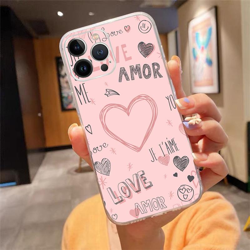 Phone Case For Iphone 17ProMax 17 Pro Air 16 15 14 13 Pro Max 16 15 14 13 Pro 15Plus Love Pink Heart