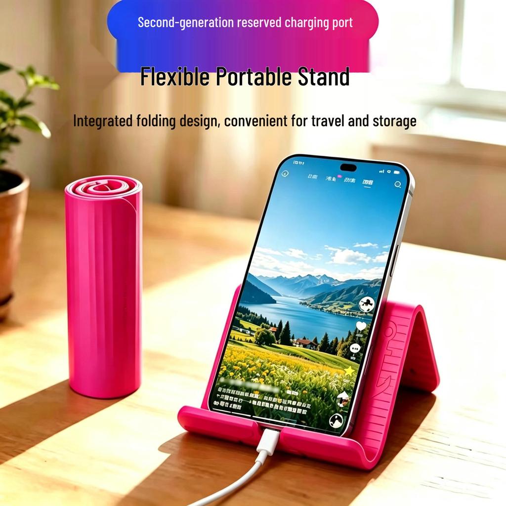 Silicone Flexible Desktop Phone & Tablet Stand - Universal Folding Holder for Travel & Lazy Usage