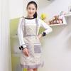 Classic Women Apron With Ruffle Pocket And Floral Roses For Kitchen And Chef Duties