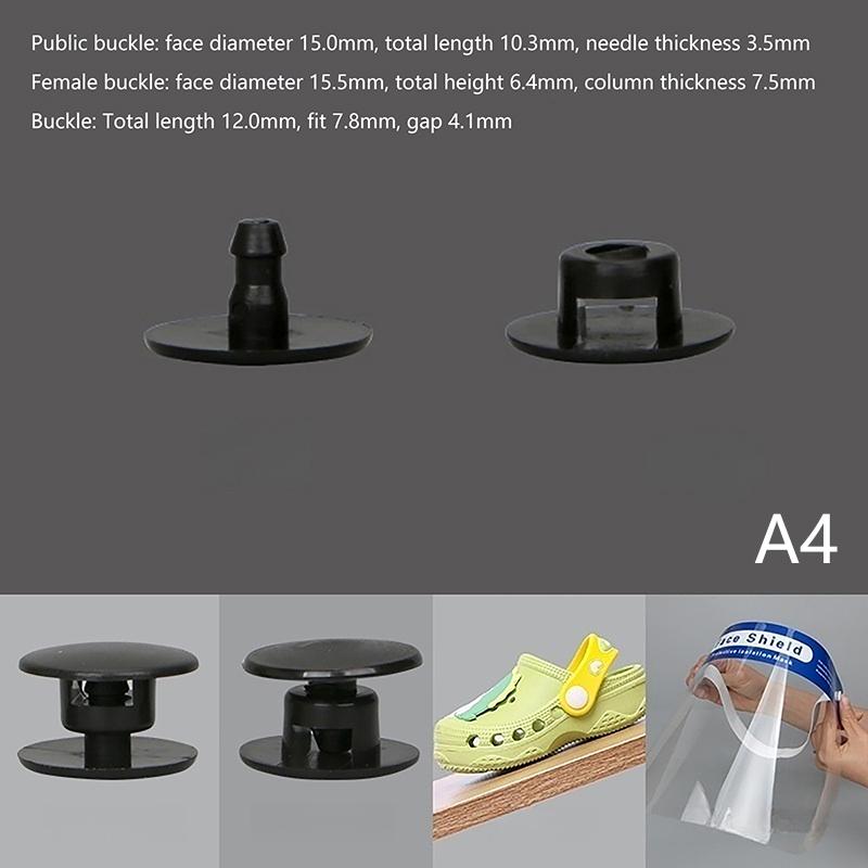100Pcs/Set Round Buckle Plastic Button Set Garden Shoe Back Buckle Plastic Universal Beach Repair For Boys And Girls