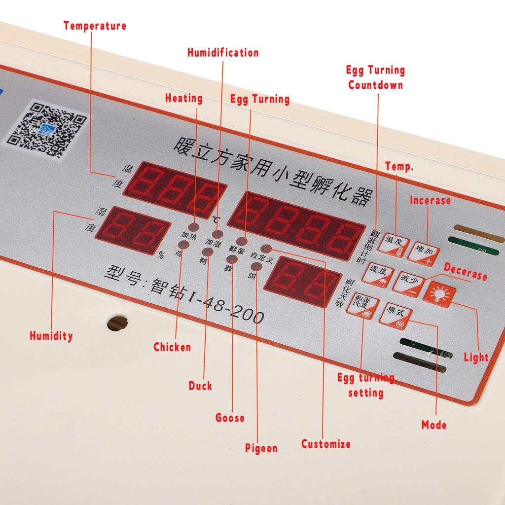 56/98/150/196 Automatischer Eierinkubator, Bauernhof-Brutmaschine, LCD-Digital, für Bauernhof, Hühner, Wachtel, Brüter, Eierbrutkasten