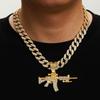 Diamond Gun Jewelry Alloy Simulation Ak Weapon Model Hip Hop Men'S Necklace