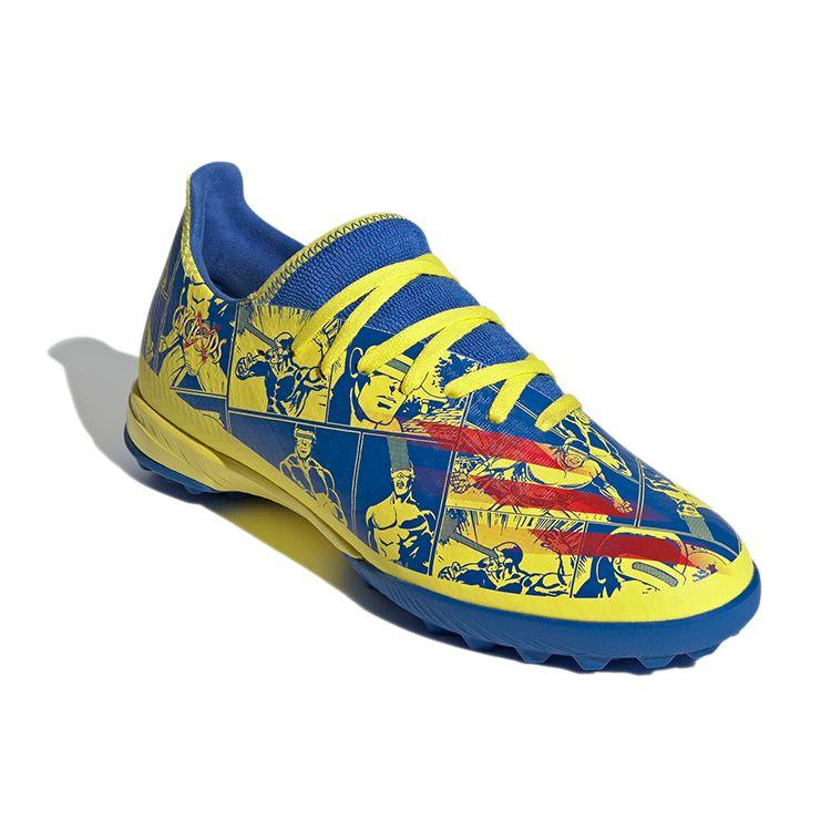 adidas X Ghosted Round Toe Lace-Up TF (Rubber Studs) Durable Soccer Shoes Men Soccer Shoes Blue Yellow Red FZ1758