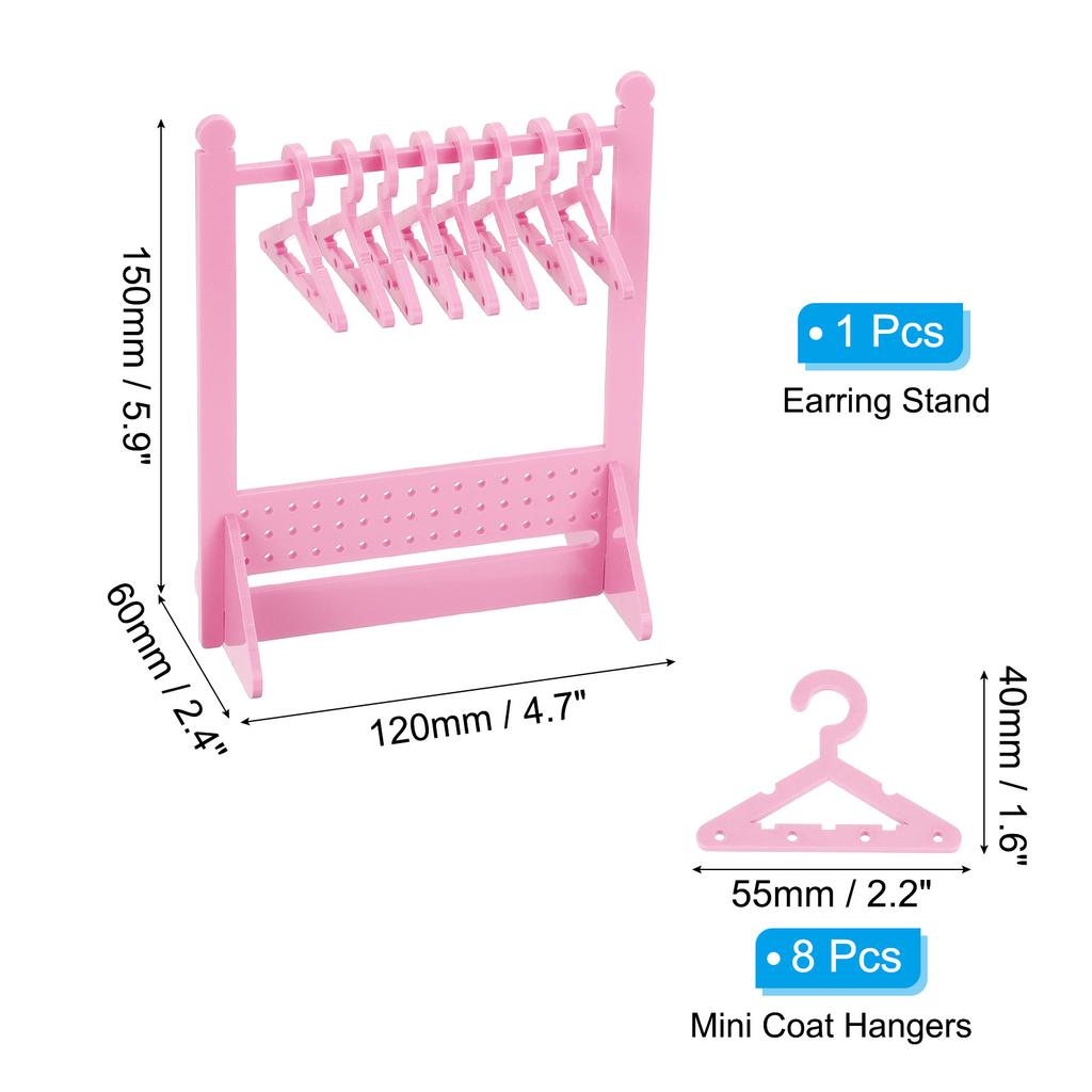 Uxcell Ohrringhalter-Set mit 8 Kleiderbügeln, Acryl-Ohrringhalter Organizer Ständer Rack Ohrring-Displayhalter für Steckerchen