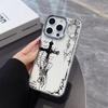 Dark Gothic Cross Mark Luxury Phone Case for iPhone 17 Air 16 15 14 11 Pro Max 16 15 Plus X Xs 8 7 Soft Protective Cover Cases