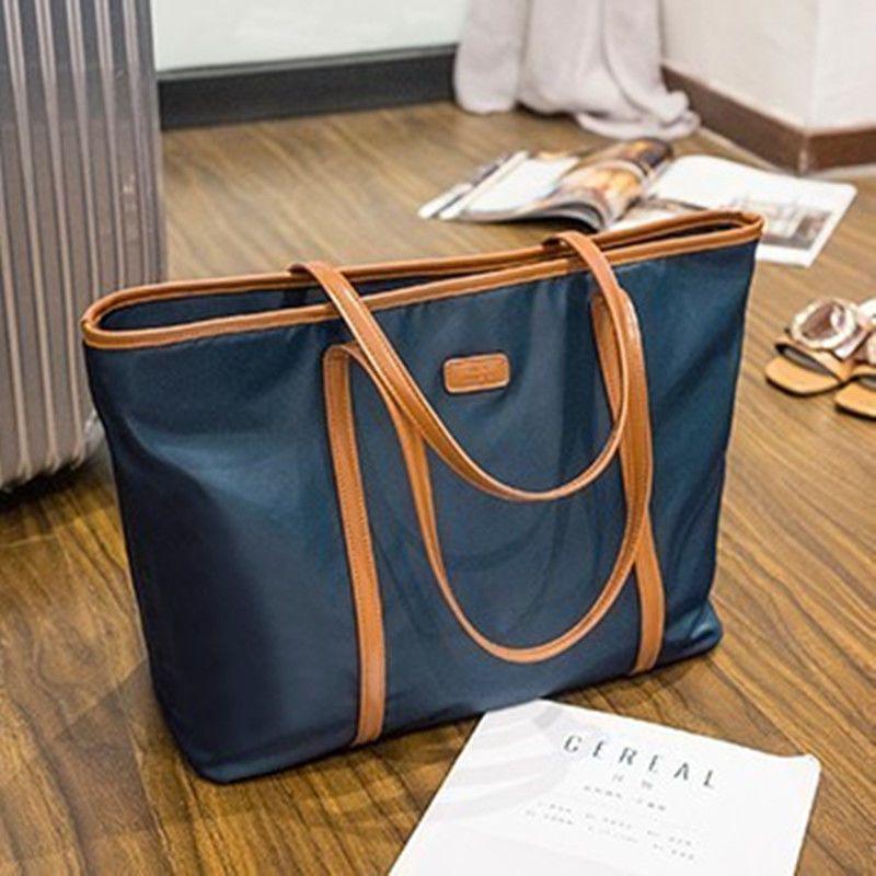 Women's Waterproof Oxford Canvas Shoulder Tote: Stylish, Simple, Large Handbag for Commuting