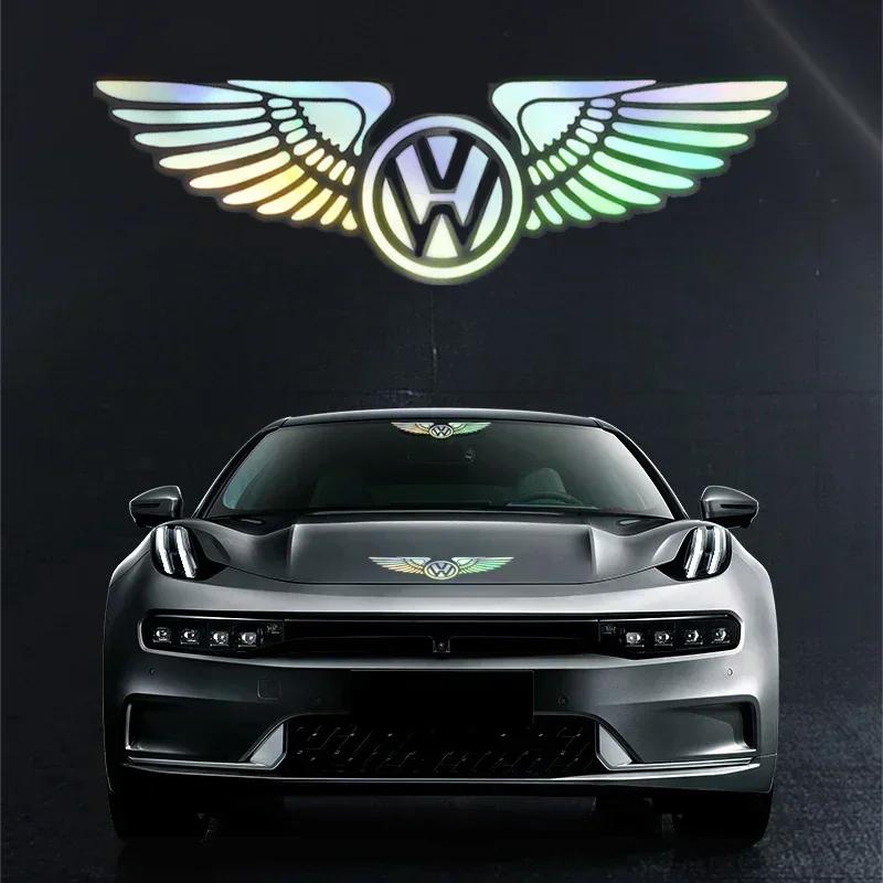 Bunte reflektierende Laser-Engelsflügel-Styling-Auto-Kofferraumtür-Aufkleber für Volkswagen VW Golf Passat Polo Jetta MK4 TSI TDI CADDY