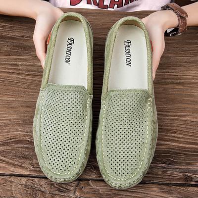 Ademende Casual Leren Herenschoenen Instappers Zomer Loafers Hete Verkoop Rijschoenen Ultralichte Mannelijke Mocassins Vrije Tijd Loop Flats