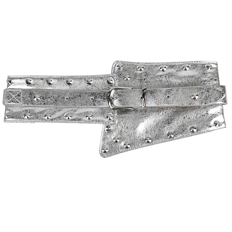 

Rivet Studded Corset Belt for Women Pin Buckle Waist Belt Fashion Decorative Belt Teens Girl High Waist Belt for Dresses 1 серебряный