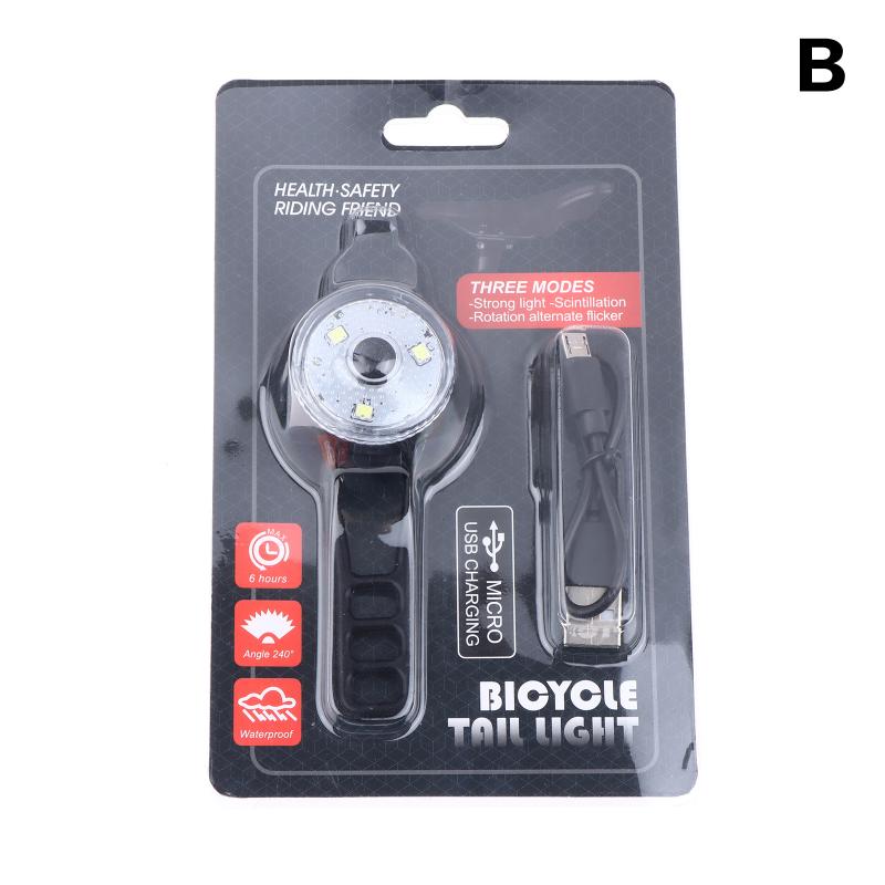

Bike Tail Light Headlight Bike Rear Light Usb Charging Waterproof Bike Safe Light 3 Modes Led Riding Warning Light
