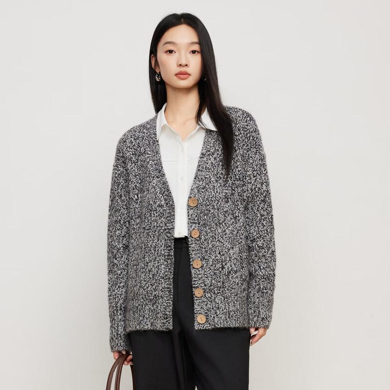 Elva' Island Women's V-Neck Loose Knit Cardigan