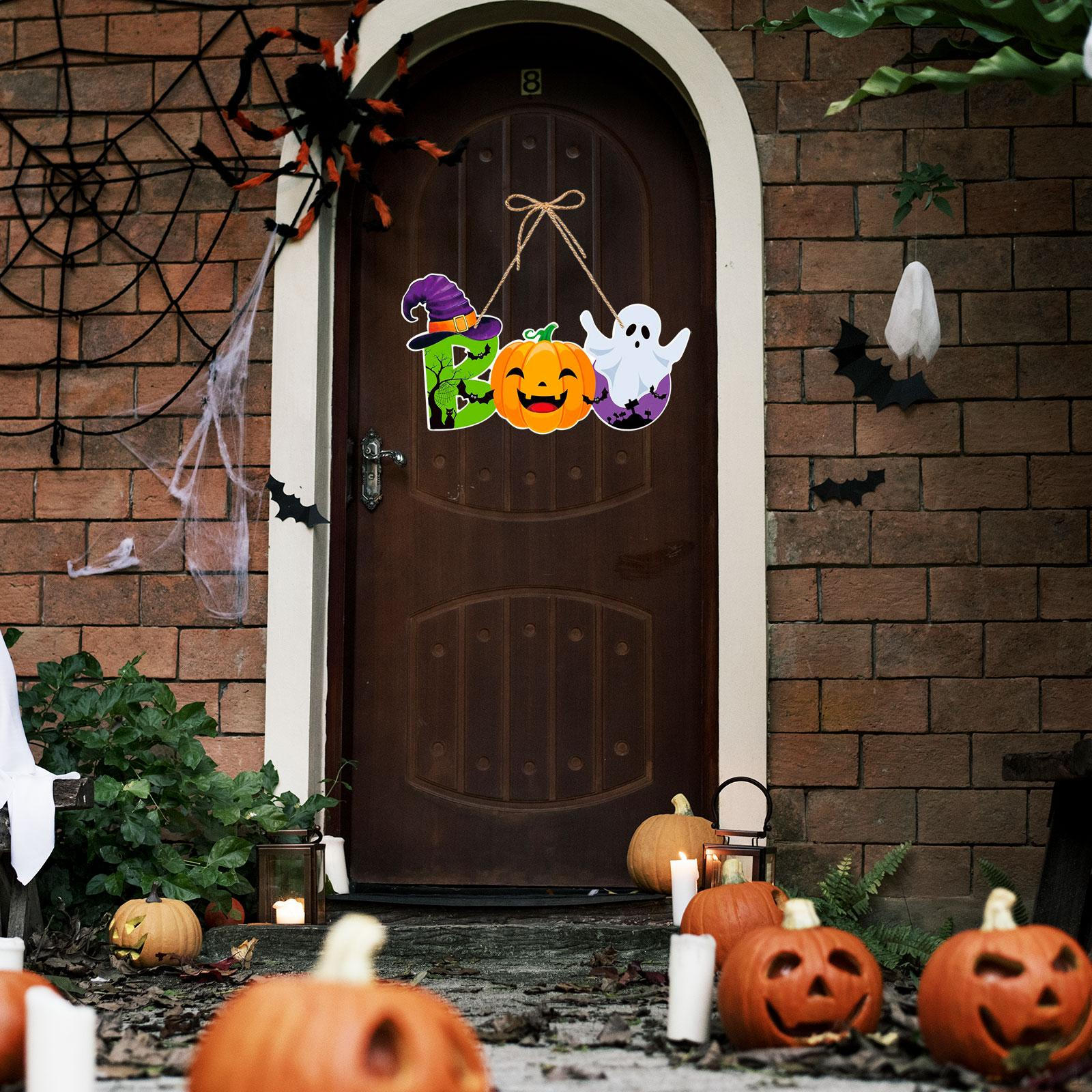 Вешалка для таблички на дверь на Хэллоуин Легко установить Подвесное украшение для стены Style A