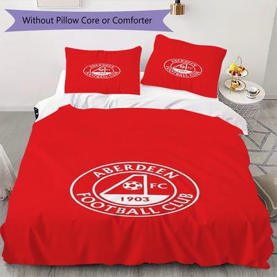 Aberdeen FC Muster Bettwäsche Steppset Steppdecke Kissenbezug Heimdekoration Geburtstagsgeschenk (1 * Bettbezug + 2 * Kissenbezug ohne Füllung)