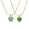 European and American Style Heart Pendant Titanium Steel Necklace for Women