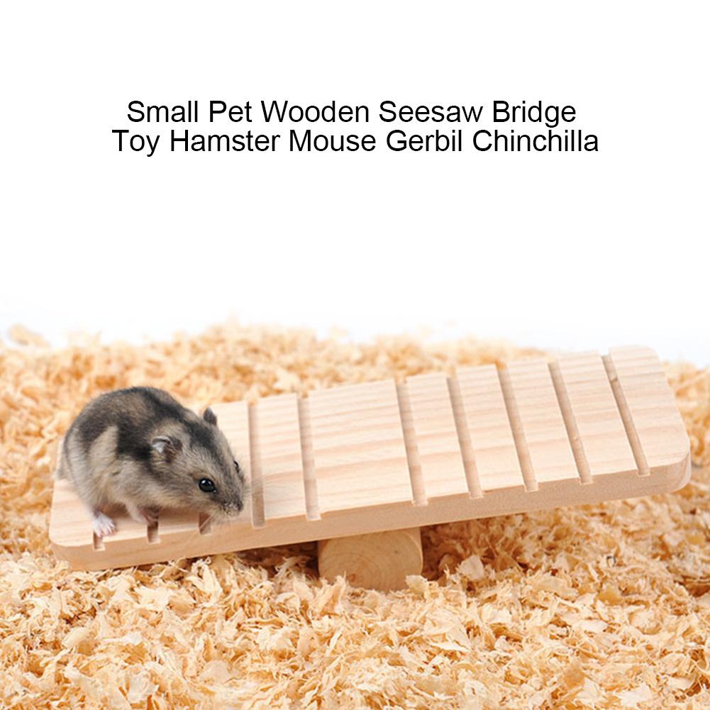 Small Pet Wooden Seesaw Bridge Toy Hamster Mouse Gerbil Chinchilla