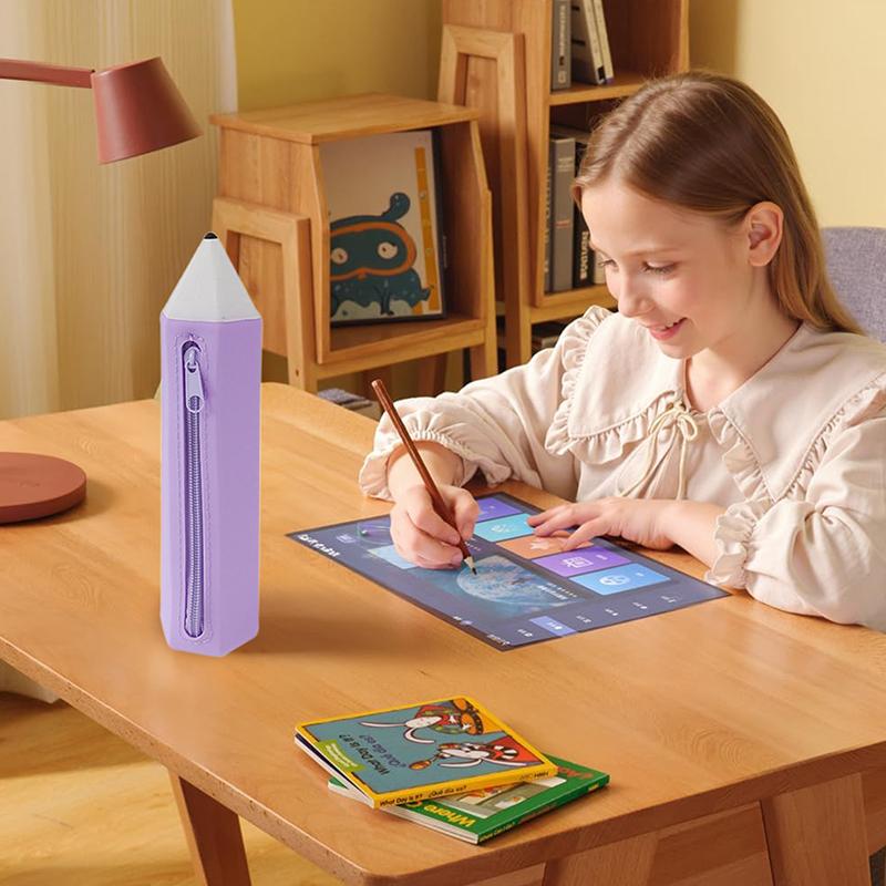 Trousse à crayons en silicone Étui Boîte Cadeaux de Noël Mignon Créatif Couleur Bonbon Grande Capacité Organisateur à fermeture éclair Sac de rangement Boîte Joli cadeau