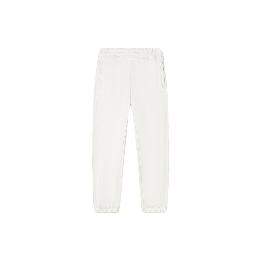 FILA Solid Color Straight Leg Casual Knit Sports Pants Men bottoms Ceramic-White F11M345601F-IV