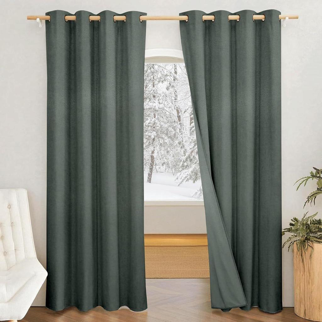 Polyester 100% Blackout Plain Window Curtains|100% Room Darkening| Blackout Window Curtains| 5 Feet |Set of 2| Plain Design |