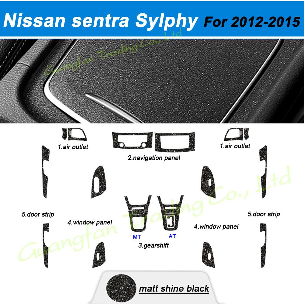 3D/5D Carbon Fiber Car-styling Interior Cover Console Color Stickers Decals Parts Accessories For Nissan Sentra Sylphy 2012-2015