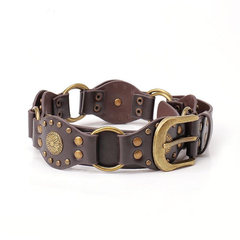 Wide Western Style Belt Women Alloy Buckle Vintage Punk Hip Hop Decorative Skirt Jeans Cargo Pants
