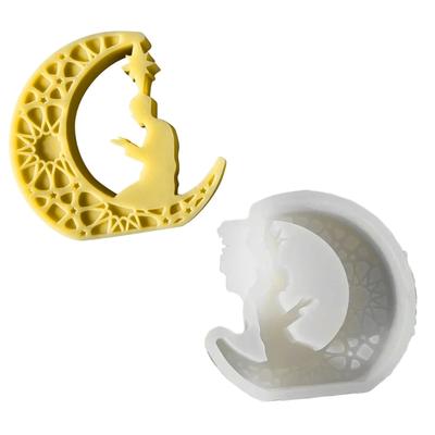 Mondform Silikonform Eid-Thema Verzierungsformen Geeignet für Epoxidharz Basteln Schmuckornamente und Dekorationen