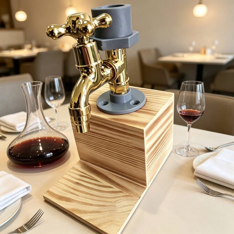 Dispenser per Whiskey con Finitura Legno Carbonizzato per Appassionati di Home Bar