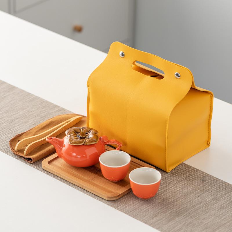 Persimmon Ruyi Kung Fu Tea Set Gift Box Set Persimmon Teapot Teacup Company Annual Meeting Business Gifts