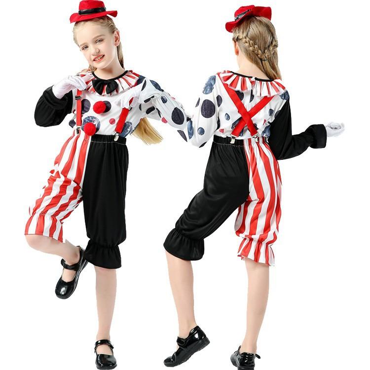 Halloween June 1 Children's Clown Costume Circus Soul Clown Holiday Party Dress Up Costume