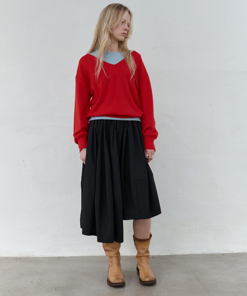 Seolan Unbalance Volume Pants_Black