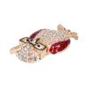 Spectacles Owl Brooch Alloy Rhinestone Cute Animal Brooch for Women Girls Festival Jewelry Gift