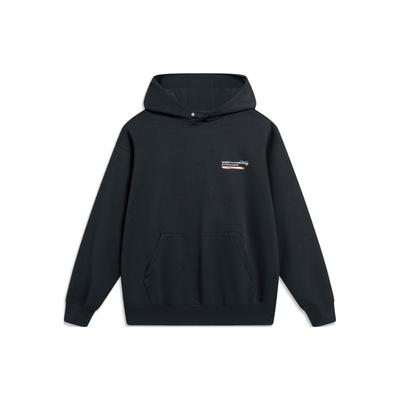 Li Ning Wade Series Printed Letter Hoodie Men Hoodies Black AWDU013-1