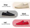 Men's Summer Canvas Slip-Ons: Breathable Linen Straw Weave, Shock-Absorbing Casual Shoes for Couples