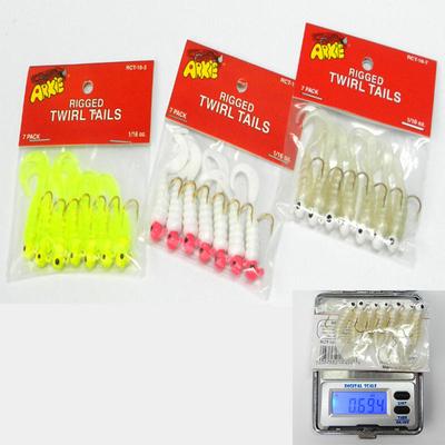 7 Teile/los Angeln Jigs Lure Sea Bass Weichen Köder Jig Kopf Twirl Tails Wurm Köder