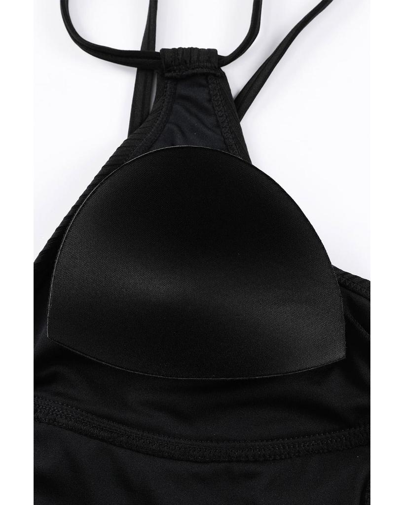 Azura Exchange Ribbed Knit One Piece Swimsuit with Adjustable Straps