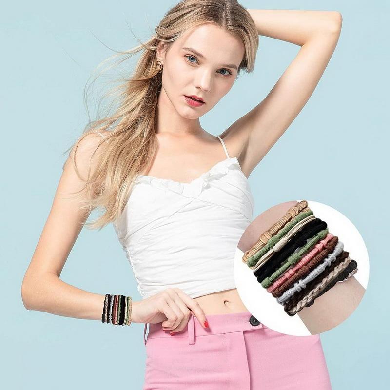 20/24pcs/set Fashion Bohemia Hair Rubber Bands for Women Elastic Boho  Hair Tie Bracelet Black Hairbands Head Rope Accessories