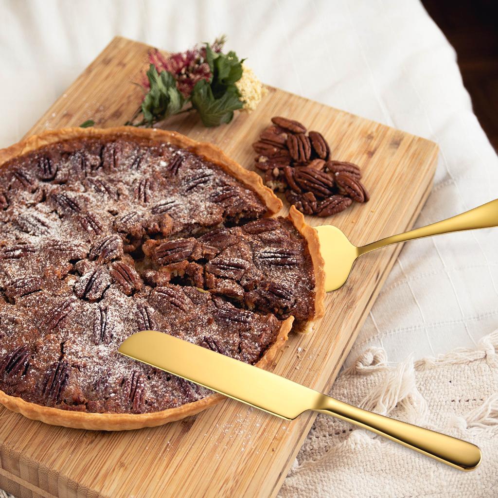 Pizza Bread Cake Knife Fruit Fork Set of 8 Pieces Stainless Steel Dessert Tableware Set for Household Kitchen YSH