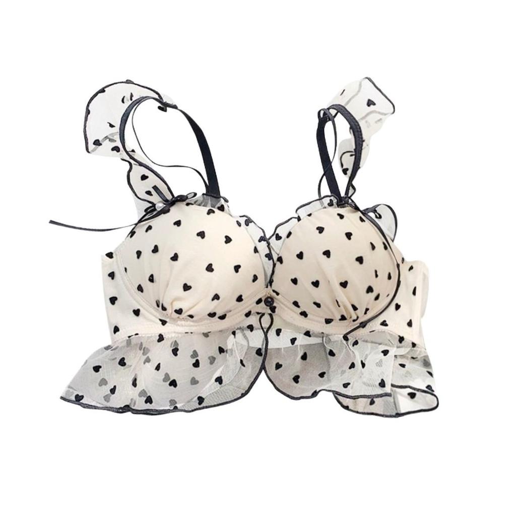 Japanese Style Lace Wirefree Push-Up Lingerie Set for Women - Sweet & Sexy Bra for Small Chest