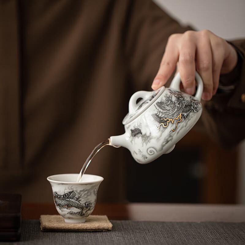 Su's Ceramic Ink Dragon Shi Piao Teapot