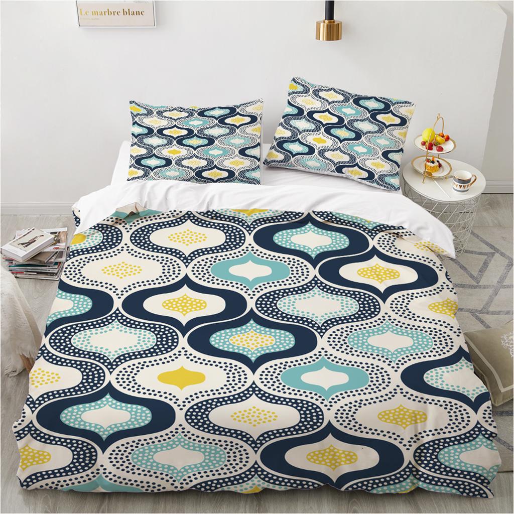3D Printed Geometric Duvet Cover Kit  New Ultra-fine Fiber Pillowcase Wholesale Colorful And Comfortable Kit