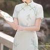 2024 Elegant Slim Fit Summer Cheongsam: Skin-Friendly, Long Length, Youthful Style