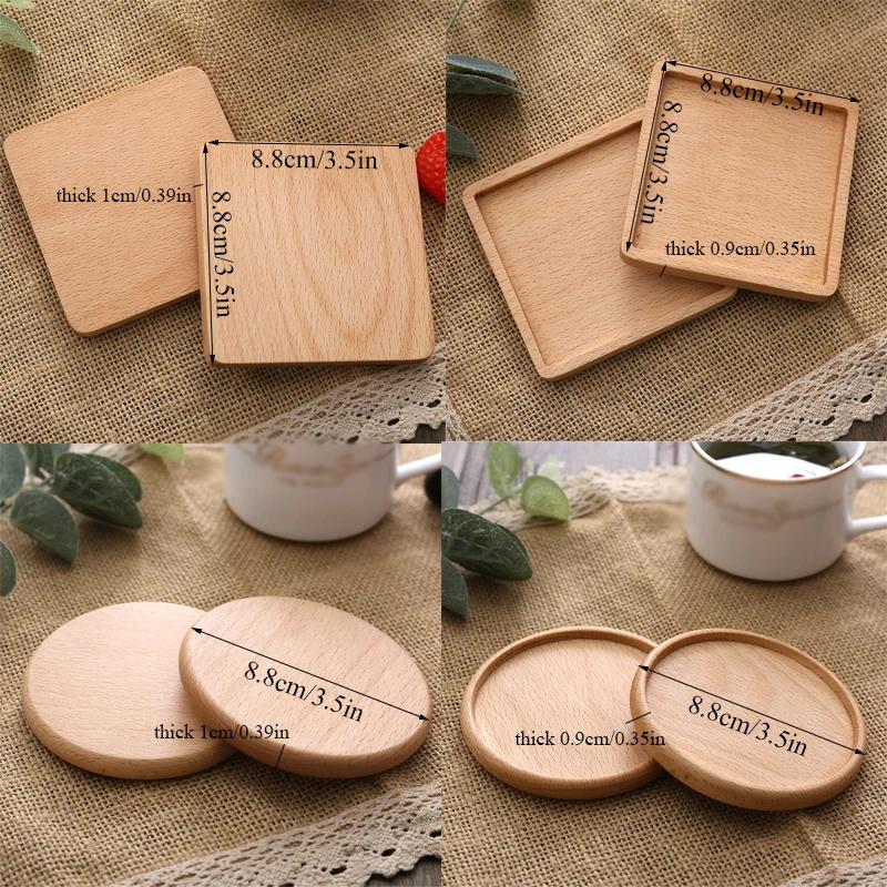 Durable Wood Coasters, Round Placemats, Heat Resistant Drink Mat, Table Pad, Coffee Cup Pad, Non-slip Mat, Insulation Pad