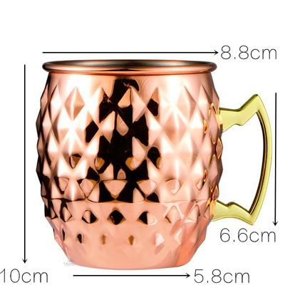 4pcs 550ml Hammered Copper Plated Moscow Mule Mug Cocktail Beer Coffee Cup Drinkware Tazas Bar Tool