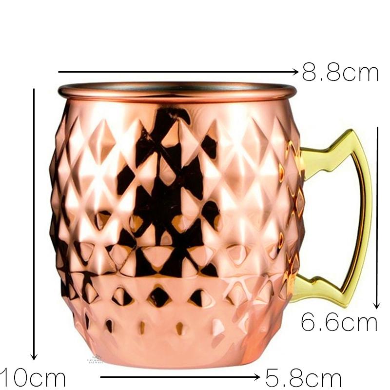 4 Pezzi 550ml Rete Moscow Mule Tazze di Rame Tazza Metallica Acciaio Inossidabile Birra Vino Tazza da Caffè Strumento per Cocktail