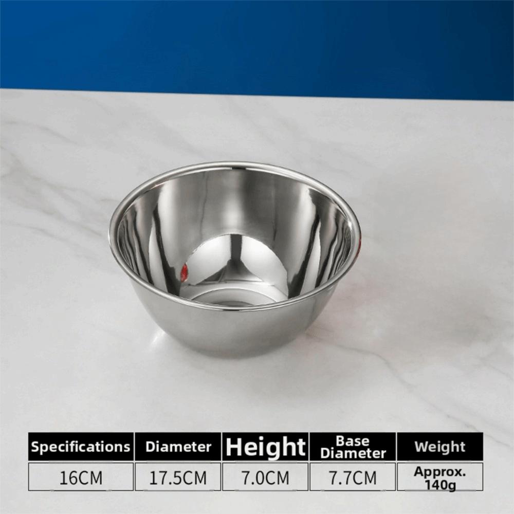 Stainless Steel Soup Bowl 12/14/16/18/20/22/24cm Mixing Basin Salad Mixing Bowls
