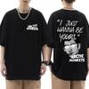 Cotton Arctic Monkeys Inspired T Shirt Album List Doodle Print Vintage T-shirt Men Hip Hop Punk Short Sleeve Tshirts Streetwear
